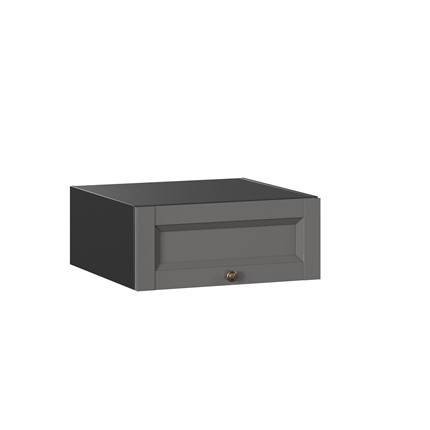Шкаф настенный Амели-3 антресоль 600 ЛД 299.300.000.020, Черный/Оникс серый в Южно-Сахалинске - изображение