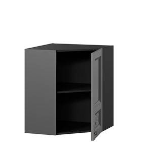 Кухонный навесной шкаф Амели-3 угловой 600 ЛД 299.610.000.056, Черный/Оникс серый в Южно-Сахалинске - предосмотр 1