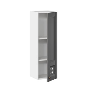 Кухонный навесной шкаф Амели-3 высокий 300 ЛД 299.410.000.037, Белый/Оникс серый в Южно-Сахалинске - предосмотр 1