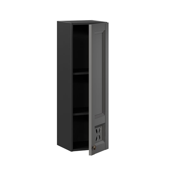 Шкаф настенный Амели-3 высокий 300 ЛД 299.410.000.038, Черный/Оникс серый в Южно-Сахалинске - изображение 1