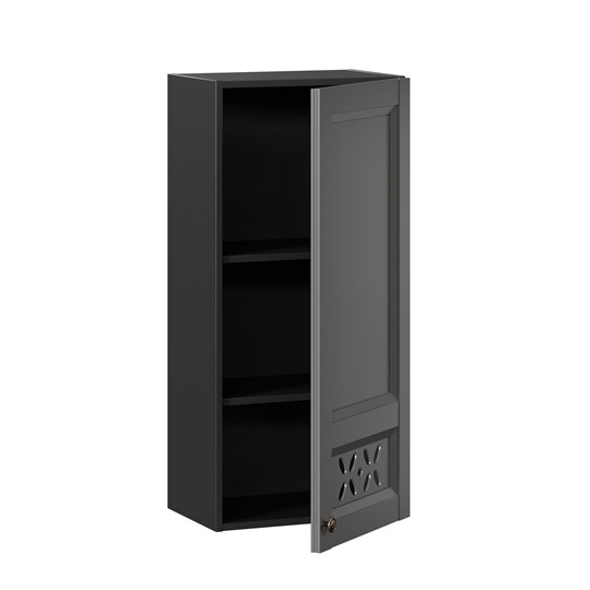 Кухонный навесной шкаф Амели-3 высокий 400 ЛД 299.420.000.041, Черный/Оникс серый в Южно-Сахалинске - изображение 1