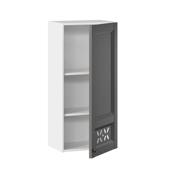 Навесной кухонный шкаф Амели-3 высокий 450 ЛД 299.430.000.043, Белый/Оникс серый в Южно-Сахалинске - изображение 1