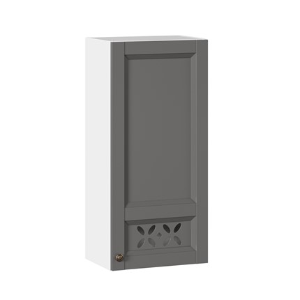 Навесной кухонный шкаф Амели-3 высокий 450 ЛД 299.430.000.043, Белый/Оникс серый в Южно-Сахалинске - изображение