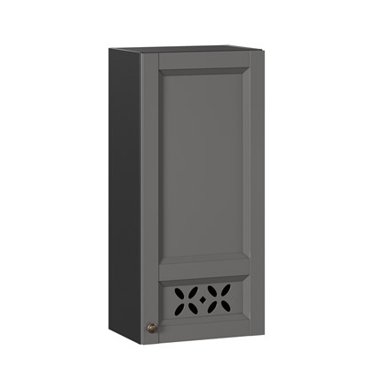 Кухонный навесной шкаф Амели-3 высокий 450 ЛД 299.430.000.044, Черный/Оникс серый в Южно-Сахалинске - изображение