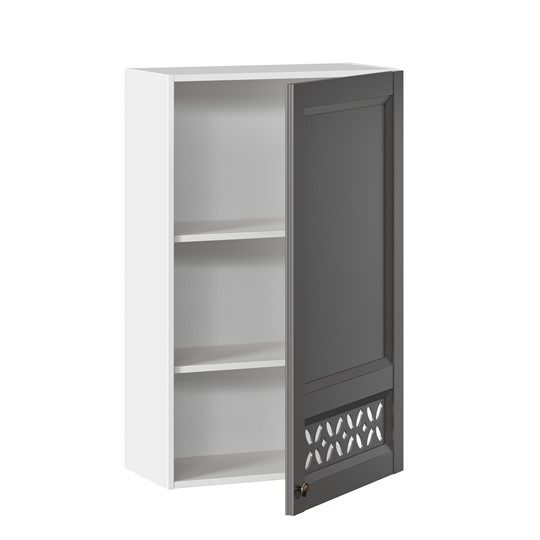 Навесной шкаф Амели-3 высокий 600 ЛД 299.450.000.045, Белый/Оникс серый в Южно-Сахалинске - изображение 1