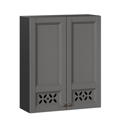 Настенный шкаф Амели-3 высокий 800 ЛД 299.460.000.051, Черный/Оникс серый в Южно-Сахалинске - изображение
