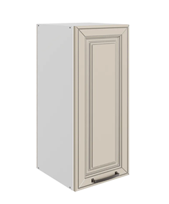 Навесной кухонный шкаф Атланта L300 Н720 (1 дв. гл.) эмаль (белый/сливки патина платина) в Южно-Сахалинске