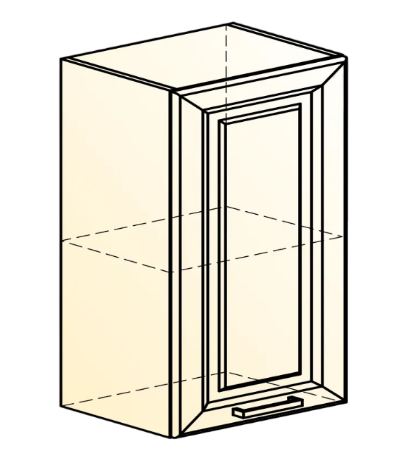 Кухонный шкаф Атланта L500 Н720 (1 дв. гл.) эмаль (белый/белый глянец патина золото) в Южно-Сахалинске - изображение 1
