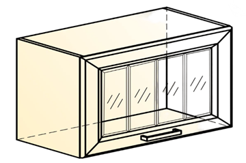 Шкаф кухонный Атланта L600 Н360 (1 дв. рам.) эмаль (белый/белый глянец патина золото) в Южно-Сахалинске - предосмотр 1