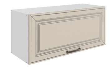 Навесной шкаф Атланта L800 Н360 (1 дв. гл.) эмаль (белый/сливки патина платина) в Южно-Сахалинске - предосмотр