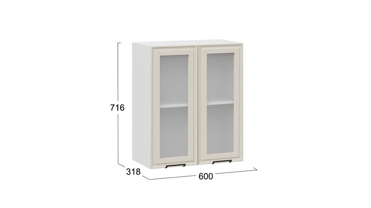 Шкаф на кухню Белладжио 1В6С (Белый, Софт панакота) в Южно-Сахалинске - изображение 2