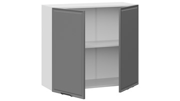 Навесной шкаф Белладжио 1В8 (Белый, Софт графит) в Южно-Сахалинске - предосмотр 1