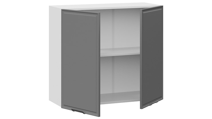 Навесной шкаф Белладжио 1В8 (Белый, Софт графит) в Южно-Сахалинске - изображение 1