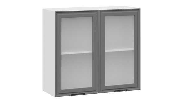 Шкаф кухонный Белладжио 1В8С (Белый, Софт графит) в Южно-Сахалинске - изображение