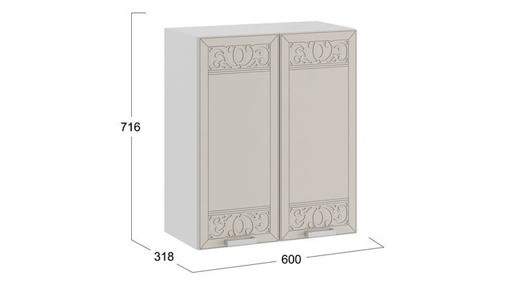 Навесной шкаф Долорес 1В6 (Белый/Крем) в Южно-Сахалинске - изображение 2