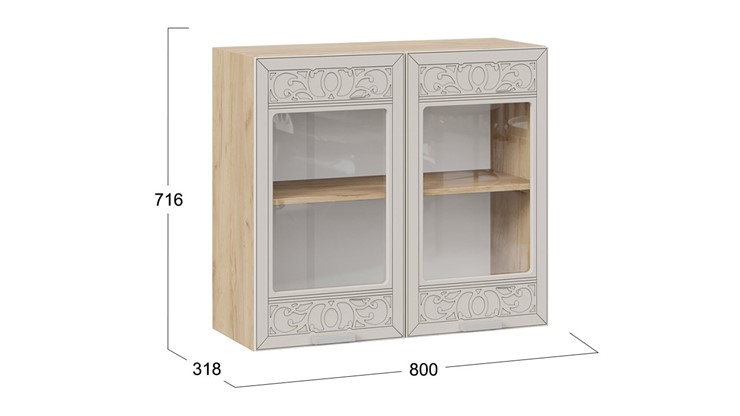 Кухонный навесной шкаф Долорес 1В8С (Дуб крафт золотой/Крем) в Южно-Сахалинске - изображение 2