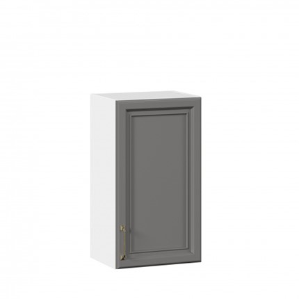 Навесной кухонный шкаф Джелатто 400 ЛД 241.320.000.101, Белый/Оникс серый в Южно-Сахалинске - изображение