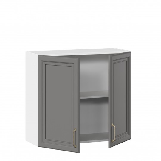 Кухонный навесной шкаф Джелатто 800 ЛД 241.360.000.106, Белый/Оникс серый в Южно-Сахалинске - изображение 1