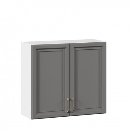 Кухонный навесной шкаф Джелатто 800 ЛД 241.360.000.106, Белый/Оникс серый в Южно-Сахалинске - изображение