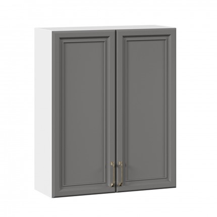 Кухонный навесной шкаф Джелатто 800 высокий ЛД 241.460.000.113, Белый/Оникс серый в Южно-Сахалинске - изображение