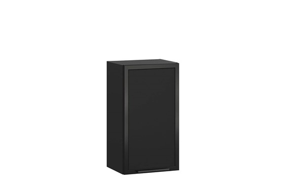 Шкаф навесной Герда 400 со вставкой 279.320.000.090 (Чёрный/Чёрный) в Южно-Сахалинске - изображение