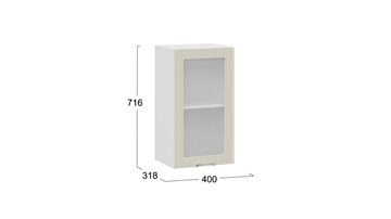 Кухонный навесной шкаф Кимберли 1В4С (Белый, Крем) в Южно-Сахалинске - предосмотр 2
