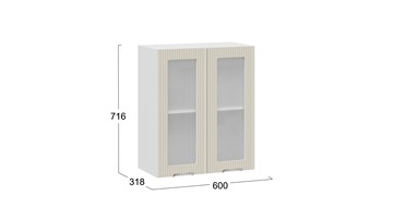 Навесной кухонный шкаф Кимберли 1В6С (Белый, Крем) в Южно-Сахалинске - предосмотр 2