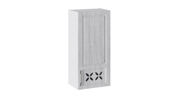 Навесной шкаф Прованс (Белый глянец/Санторини светлый) правый В_96-45_1ДРД(R) в Южно-Сахалинске - изображение