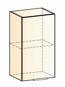 Навесной шкаф Стоун L400 Н720 (1 дв. гл.) (белый/джелато софттач) в Южно-Сахалинске - предосмотр 1