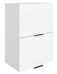 Шкаф на кухню Стоун L500 Н720 (2 дв. гл.гориз.) (белый/джелато софттач) в Южно-Сахалинске - предосмотр