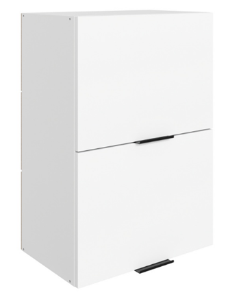 Шкаф на кухню Стоун L500 Н720 (2 дв. гл.гориз.) (белый/джелато софттач) в Южно-Сахалинске - изображение