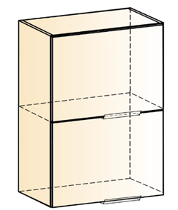 Шкаф на кухню Стоун L500 Н720 (2 дв. гл.гориз.) (белый/джелато софттач) в Южно-Сахалинске - предосмотр 1