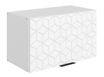 Настенный шкаф Стоун L600 Н360 (1 дв. гл.) с фрезировкой (белый/джелато софттач) в Южно-Сахалинске