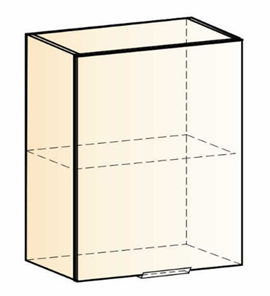 Кухонный навесной шкаф Стоун L600 Н720 (1 дв. гл.) с фрезировкой (белый/джелато софттач) в Южно-Сахалинске - предосмотр 1