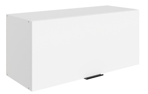 Навесной кухонный шкаф Стоун L800 Н360 (1 дв. гл.) (белый/джелато софттач) в Южно-Сахалинске - изображение