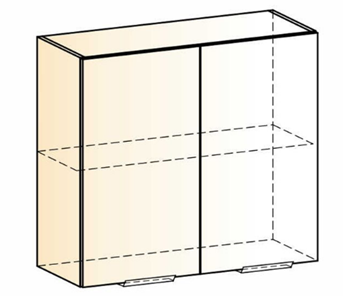 Настенный шкаф Стоун L800 Н720 (2 дв. гл.) (белый/джелато софттач) в Южно-Сахалинске - предосмотр 1