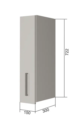 Настенный шкаф В7 15, Сатин/Белый в Южно-Сахалинске - изображение