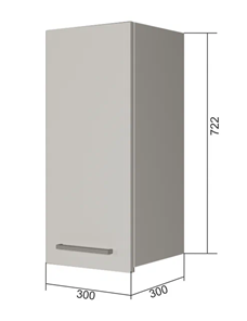 Кухонный навесной шкаф В7 30, Сатин/Белый в Южно-Сахалинске - предосмотр