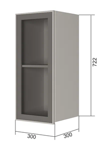 Навесной кухонный шкаф В7 30, Стекло/Белый в Южно-Сахалинске - предосмотр