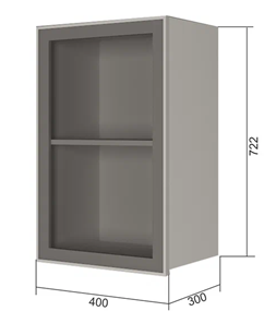 Кухонный шкаф В7 40, Стекло/Белый в Южно-Сахалинске - предосмотр