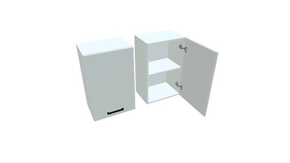 Шкаф кухонный В7 45, Белое гладкое Ламарти/Белый в Южно-Сахалинске - изображение