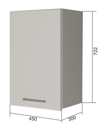 Кухонный навесной шкаф В7 45, Бетон пайн/Антрацит в Южно-Сахалинске - изображение