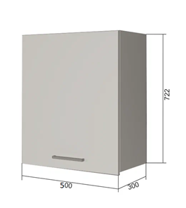 Кухонный навесной шкаф В7 50, МДФ Черный матовый/Антрацит в Южно-Сахалинске