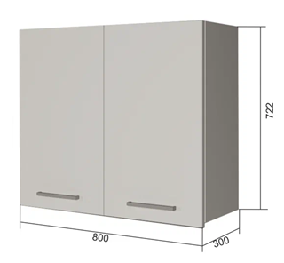 Навесной кухонный шкаф В7 80, МДФ Меренга/Антрацит в Южно-Сахалинске - предосмотр