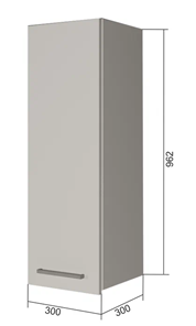 Кухонный шкаф В9 30, МДФ Меренга/Антрацит в Южно-Сахалинске - предосмотр