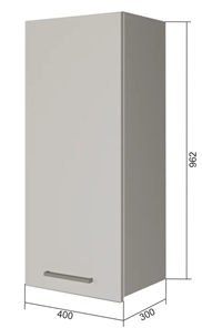 Шкаф навесной В9 40, МДФ Софт бирюза/Белый в Южно-Сахалинске - предосмотр