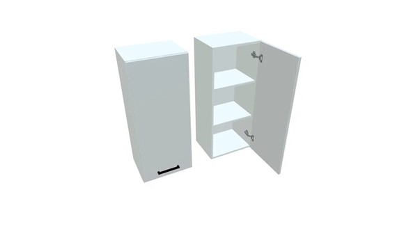 Навесной шкаф В9 45, Белое гладкое Ламарти/Белый в Южно-Сахалинске - изображение