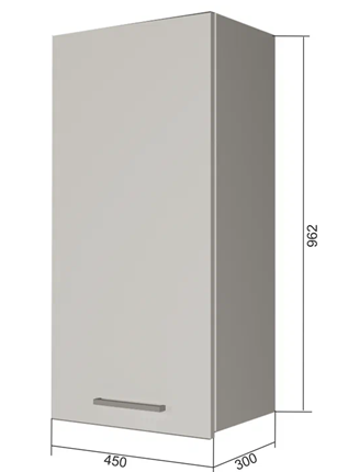 Кухонный шкаф В9 45, Сатин/Белый в Южно-Сахалинске - изображение