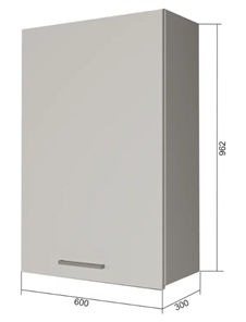 Кухонный шкаф В9 60, МДФ Меренга/Антрацит в Южно-Сахалинске