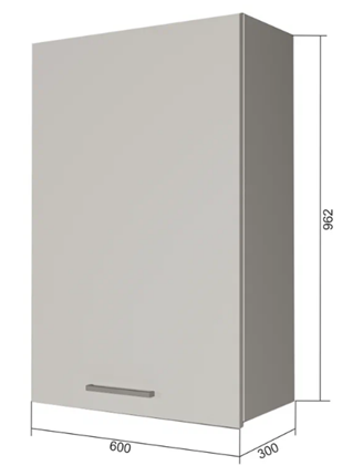 Кухонный навесной шкаф В9 60, МДФ Океания/Антрацит в Южно-Сахалинске - изображение